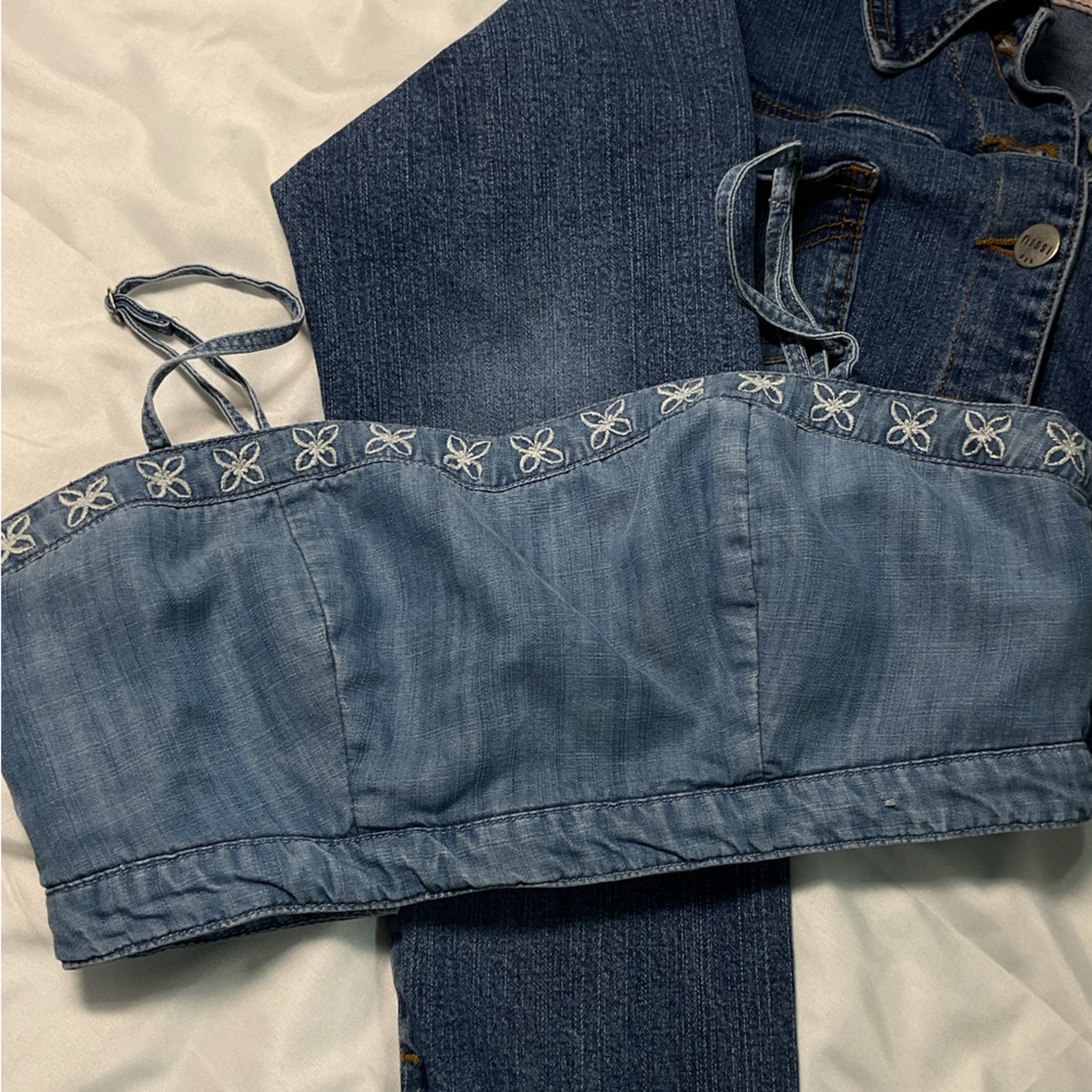 Abercrombie & Fitch Light and Dark Blue Women's Denim Overalls